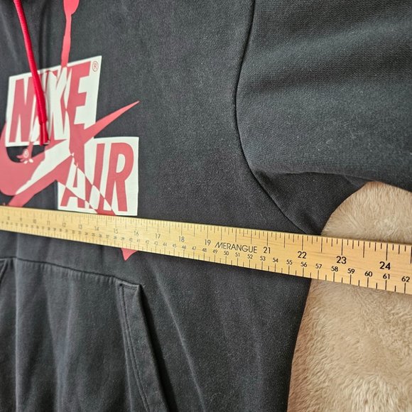 Nike Air Jordan Hoodie with Kangaroo Pocket Men's Size M Black Pullover Jumpman - Picture 3 of 10